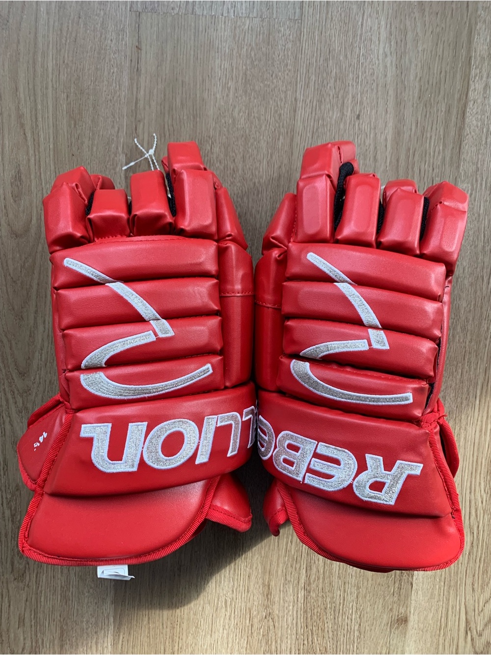 NEW Rebellion Hockey Gloves Size 13 1/2 removable wrist pad Red